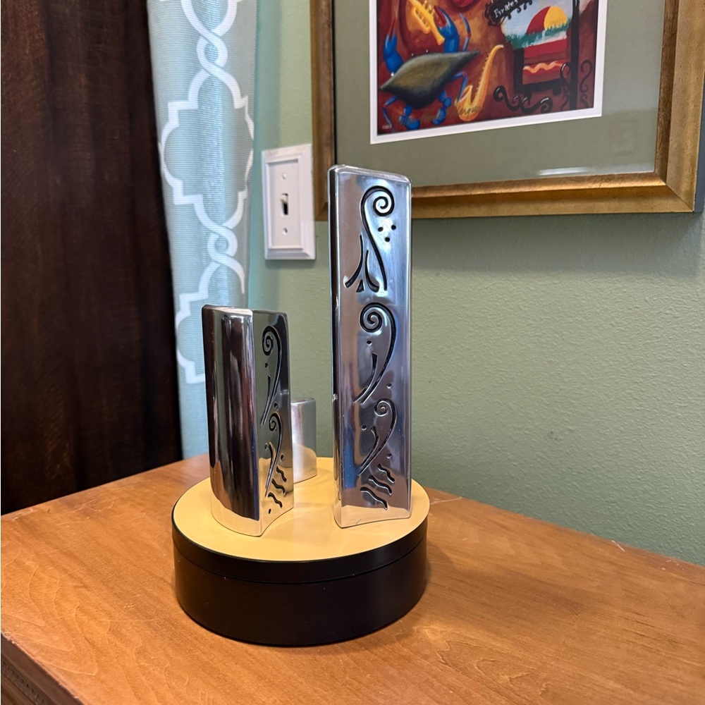 Set of Three Lenox Spyro Contemporary Candlesticks